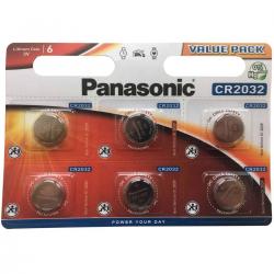 Panasonic CR2032 3V Lithium Knapbatteri - 6 stk.