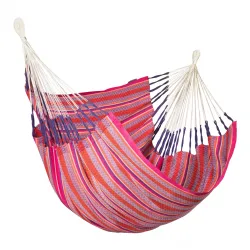 LA SIESTA Cumbia Organic Flamingo hængestol king size i økologisk bomuld - Hængekøje LA SIESTA Cumbia Organic Flamingo hængestol king size i økologisk bomuld - Hængekøje