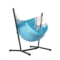 LA SIESTA Fiji Organic Hammock Chair with Stand - Azure - Hængekøje LA SIESTA Fiji Organic Hammock Chair with Stand - Azure - Hængekøje